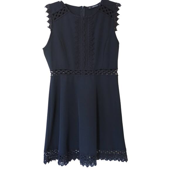 Zara Dresses & Skirts - ZARA BASIC Little Black Dress Size L Women's  Sleeveless  Eyelet Back Zipper